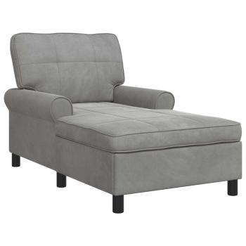 ARDEBO.de - Lounge-Liege mit Kissen Hellgrau 91 x 157 x 91 cm Samt