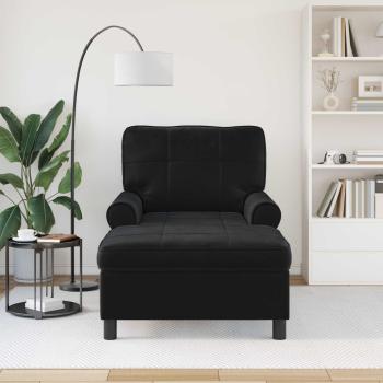 Lounge-Liege mit Kissen Schwarz 91 x 157 x 91 cm Samt