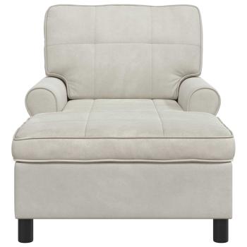 Lounge-Liege mit Kissen Creme 91 x 157 x 91 cm Samt