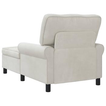 Lounge-Liege mit Kissen Creme 91 x 157 x 91 cm Samt