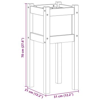 Garten-Pflanzgefäß Natur 31 x 31 x 70 cm Massives Kiefernholz