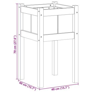 Garten-Pflanzgefäß Natur 40 x 40 x 70 cm Massives Kiefernholz