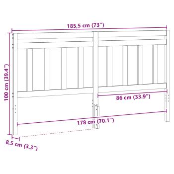 Kopfteil mit Kopfteil Wachsbraun 185,5 x 100 cm