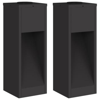 Solar LED Wegeleuchte 2 pcs Schwarz Kalt gewalzter Stahl