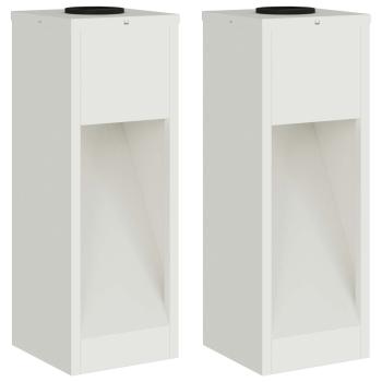 Solar LED Wegeleuchte 2 pcs Weiß Kalt gewalzter Stahl