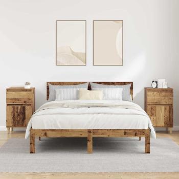 Nachttisch 2 Stk. Altholz 40 x 35 x 70 cm Holzwerkstoff