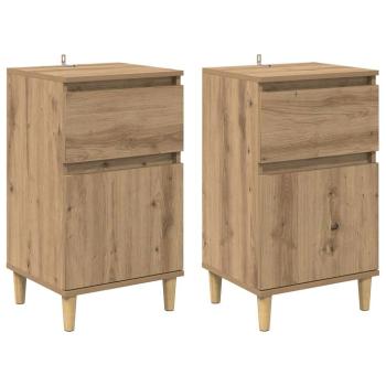 Nachttisch 2 pcs Artisan-Eiche 40 x 35 x 70 cm Holzwerkstoff