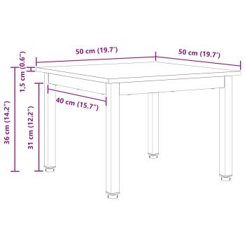 Couchtisch Natur 50 x 50 x 36 cm Massives Kiefernholz