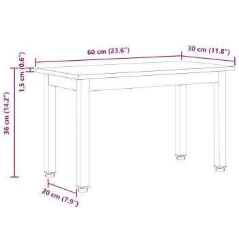 Couchtisch Weiß 60 x 30 x 36 cm Massives Kiefernholz