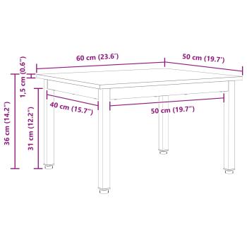Couchtisch Natur 60 x 50 x 36 cm Massives Kiefernholz
