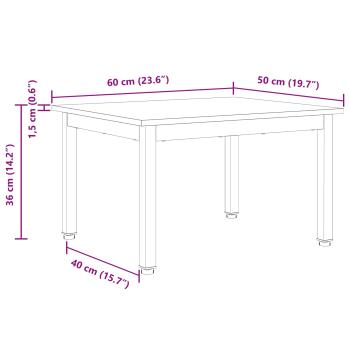 Couchtisch Weiß 60 x 50 x 36 cm Massives Kiefernholz