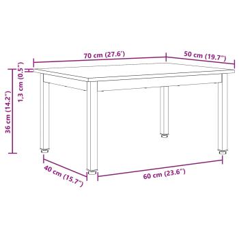 Couchtisch Natur 60 x 50 x 36 cm Massives Kiefernholz