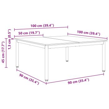 Couchtisch Weiß 100 x 100 x 45 cm Massives Kiefernholz