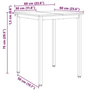 Esstisch Weiß 60 x 60 x 75 cm Massives Kiefernholz