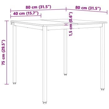 Esstisch Natur 80 x 80 x 75 cm Massives Kiefernholz