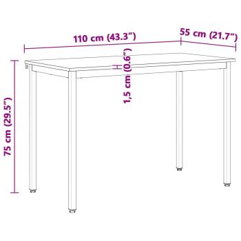 Esstisch Natur 110 x 55 x 75 cm Massives Kiefernholz