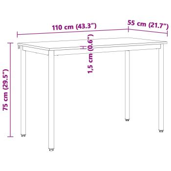 Esstisch Weiß 110 x 55 x 75 cm Massives Kiefernholz