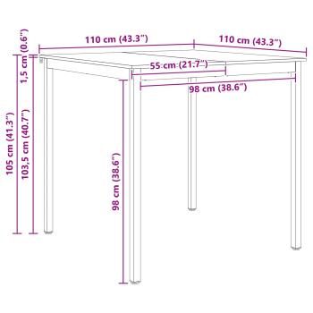 Bartisch Weiß 110 x 55 x 105 cm Massives Kiefernholz