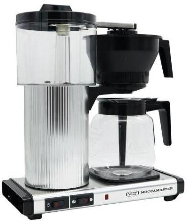 ARDEBO.de Moccamaster CD Grand Filterkaffemaschine, silber poliert mit Glaskanne 1,8 Liter