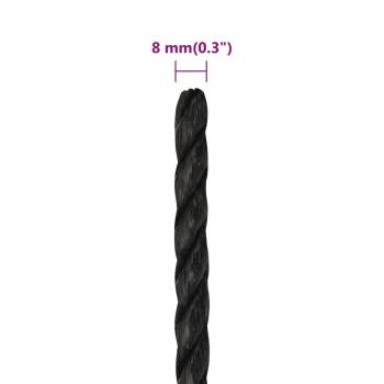 Arbeitsseil Schwarz 8 mm 25 m Polypropylen