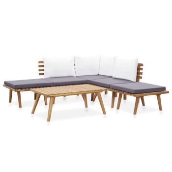 ARDEBO.de - 6-teiliges Garten-Lounge-Set aus Massivholz Akazie