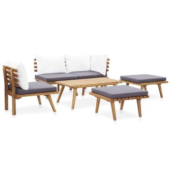 6-teiliges Garten-Lounge-Set aus Massivholz Akazie