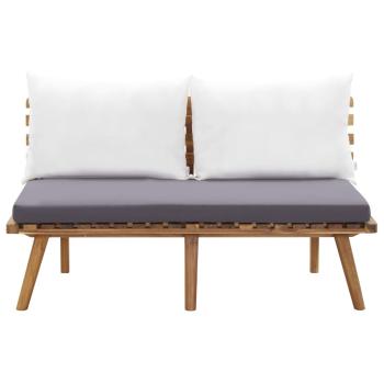 4-teiliges Garten-Lounge-Set mit Kissen, Massivholz Akazie