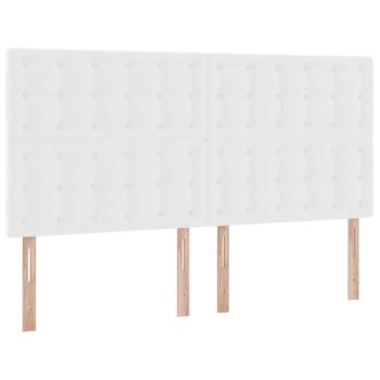 Bett mit Stauraum und LED Reinweiß 160 x 200 cm Kunstleder