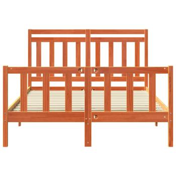 Bettrahmen 2 pcs Wachsbraun 150 x 200 cm Massives Kiefernholz