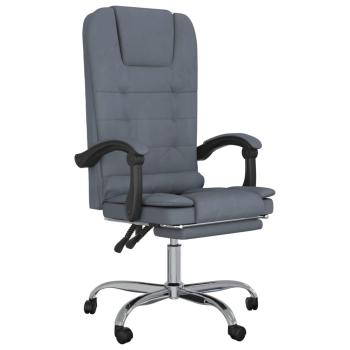 Bürostuhl mit Massagefunktion Dunkelgrau Samt