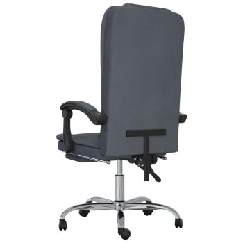 Bürostuhl mit Massagefunktion Dunkelgrau Samt