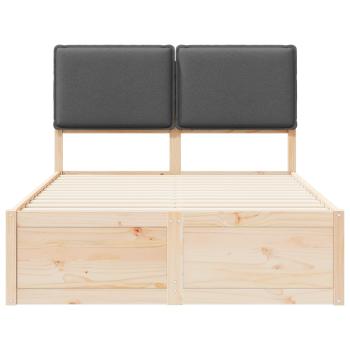 Bettgestell mit gepolstertem Kopfteil Dunkelgrau 120 x 190 cm