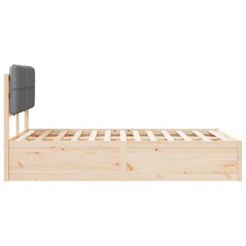 Bettgestell mit gepolstertem Kopfteil Hellgrau 120 x 200 cm