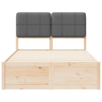 Bettgestell mit gepolstertem Kopfteil Dunkelgrau 120 x 200 cm