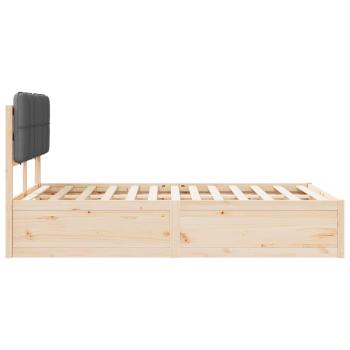 Bettgestell mit gepolstertem Kopfteil Dunkelgrau 120 x 200 cm