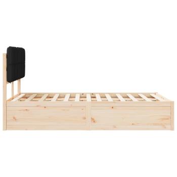 Bettgestell mit gepolstertem Kopfteil Schwarz 120 x 200 cm