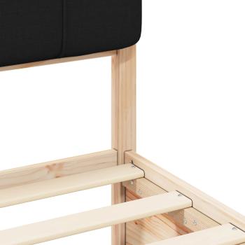 Bettgestell mit gepolstertem Kopfteil Schwarz 120 x 200 cm