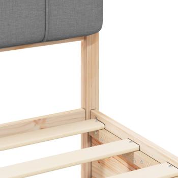 Bettgestell mit gepolstertem Kopfteil Hellgrau 120 x 190 cm