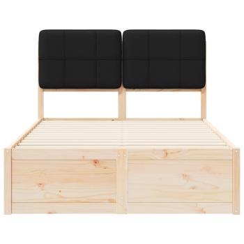 Bettgestell mit gepolstertem Kopfteil Schwarz 120 x 190 cm