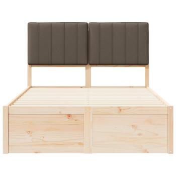 Bettgestell mit gepolstertem Kopfteil Taupe 120 x 200 cm