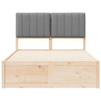 Bettgestell mit gepolstertem Kopfteil Hellgrau 120 x 190 cm