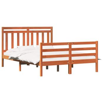 Bettrahmen mit Kopfteil 2 pcs Wachsbraun 140 x 190 cm