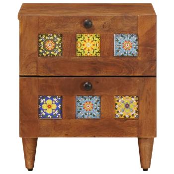 Nachttisch 2 pcs Braun 40 x 33,5 x 46 cm Massivholz Mango