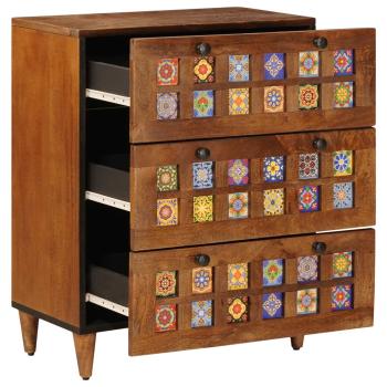 Sideboard Walnuss 60 x 33,5 x 75 cm Massivholz Mango