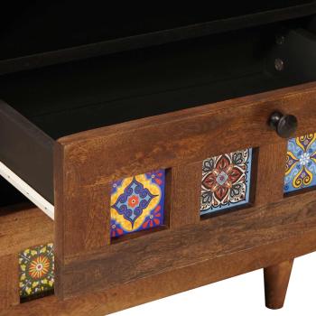 Nachttisch Braun 50 x 33 x 60 cm Massivholz Mango