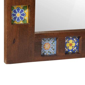 ARDEBO.de - Badezimmer Spiegel Walnuss 50 x 70 x 3 cm Massivholz Mango