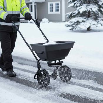 Streuer Schwarz 80 x 46 x 75 cm PVC und Stahl