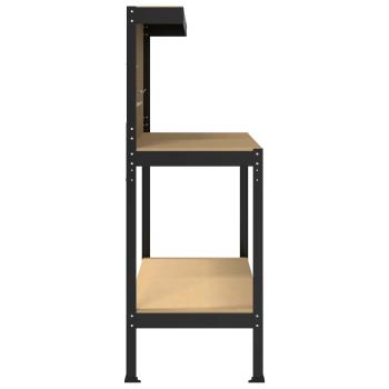 Werkbänke mit Regal Schwarz 81 x 41 x 145 cm Holzwerkstoff