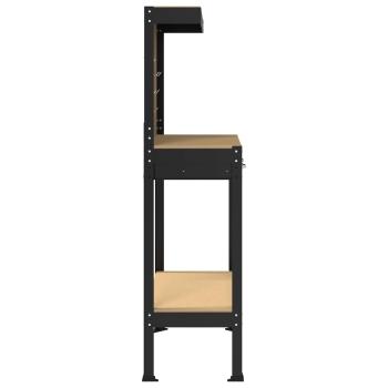 Werkbänke mit Schubladen Schwarz 81 x 41 x 145 cm Holzwerkstoff