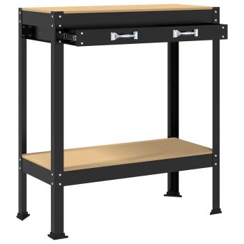 Werkbänke mit Schubladen Schwarz 81 x 41 x 145 cm Holzwerkstoff